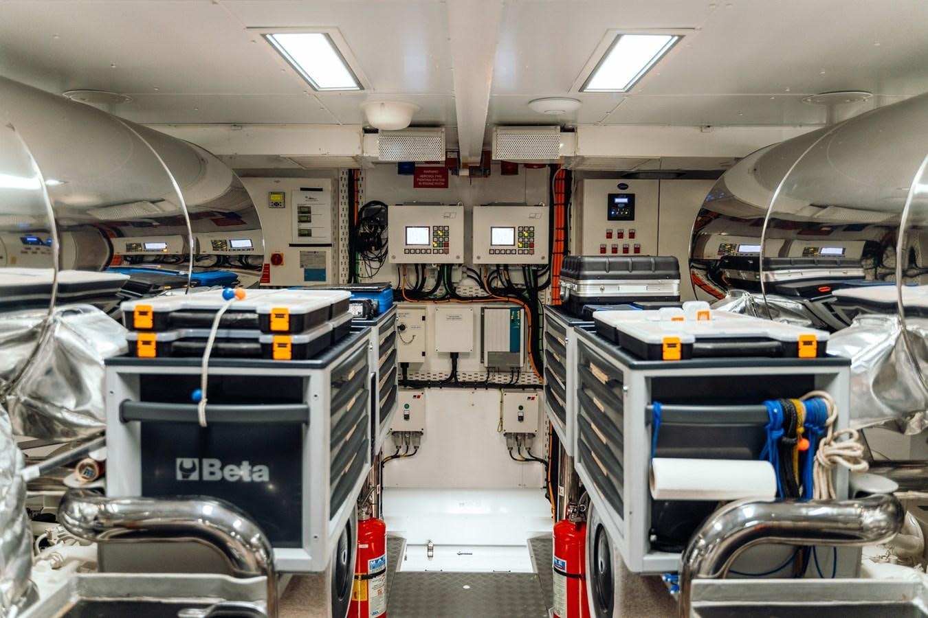 a room with machines and equipment aboard ALULIM Yacht for Sale
