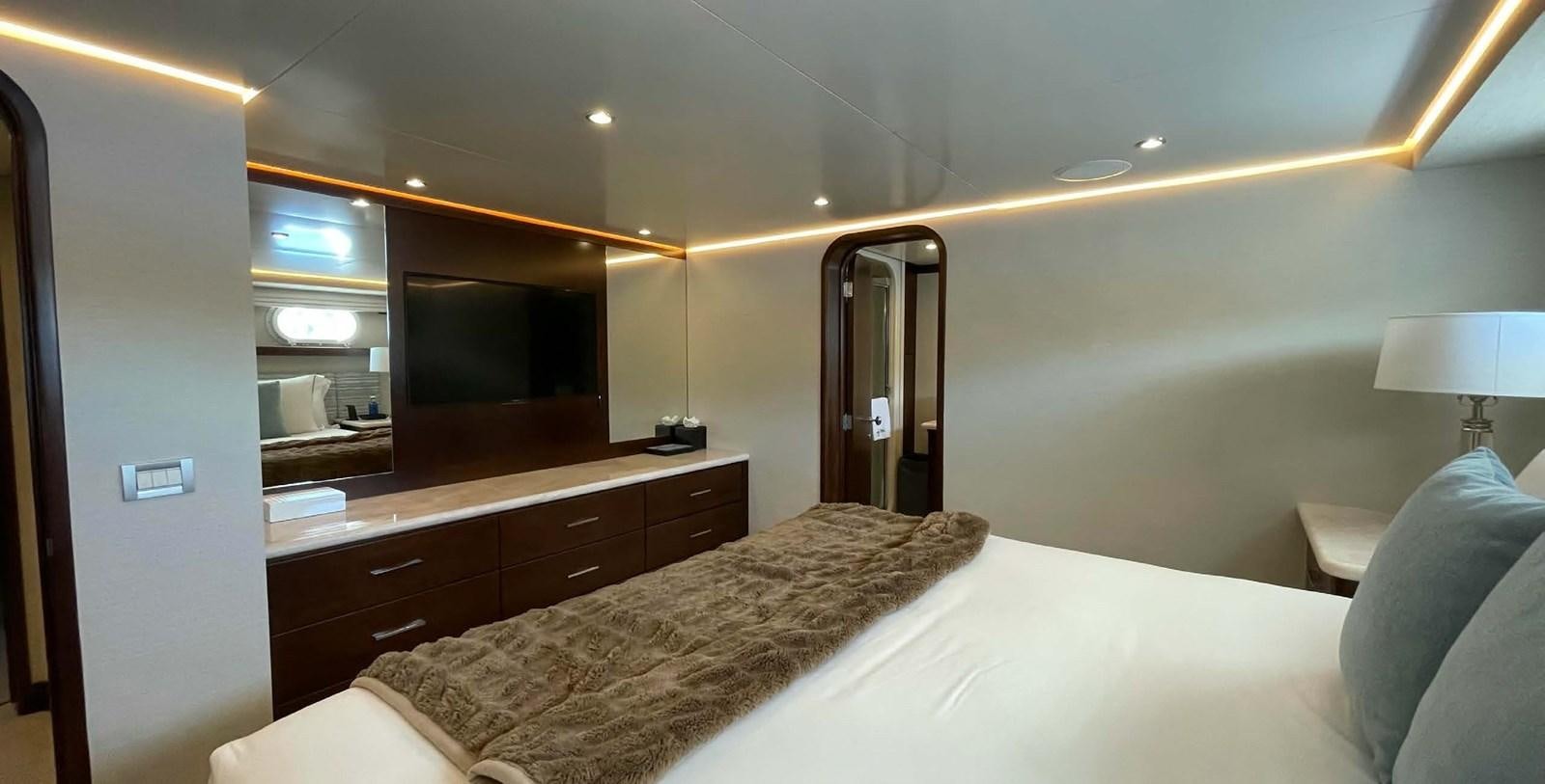 a hotel room with a bed aboard LADY NORA Yacht for Sale