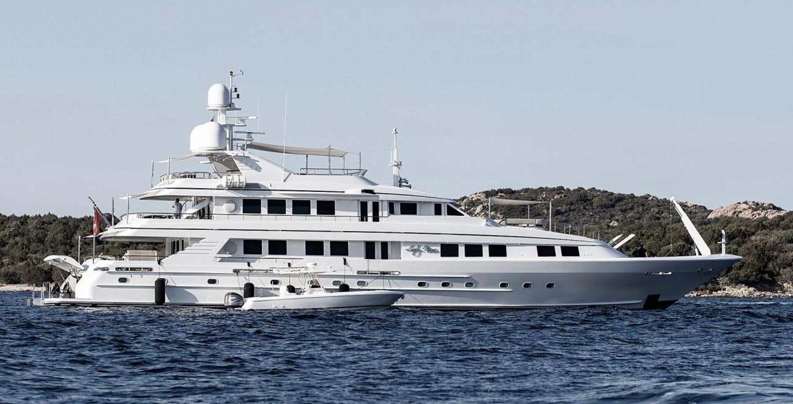 a large white boat in the water aboard LADY NORA Yacht for Sale