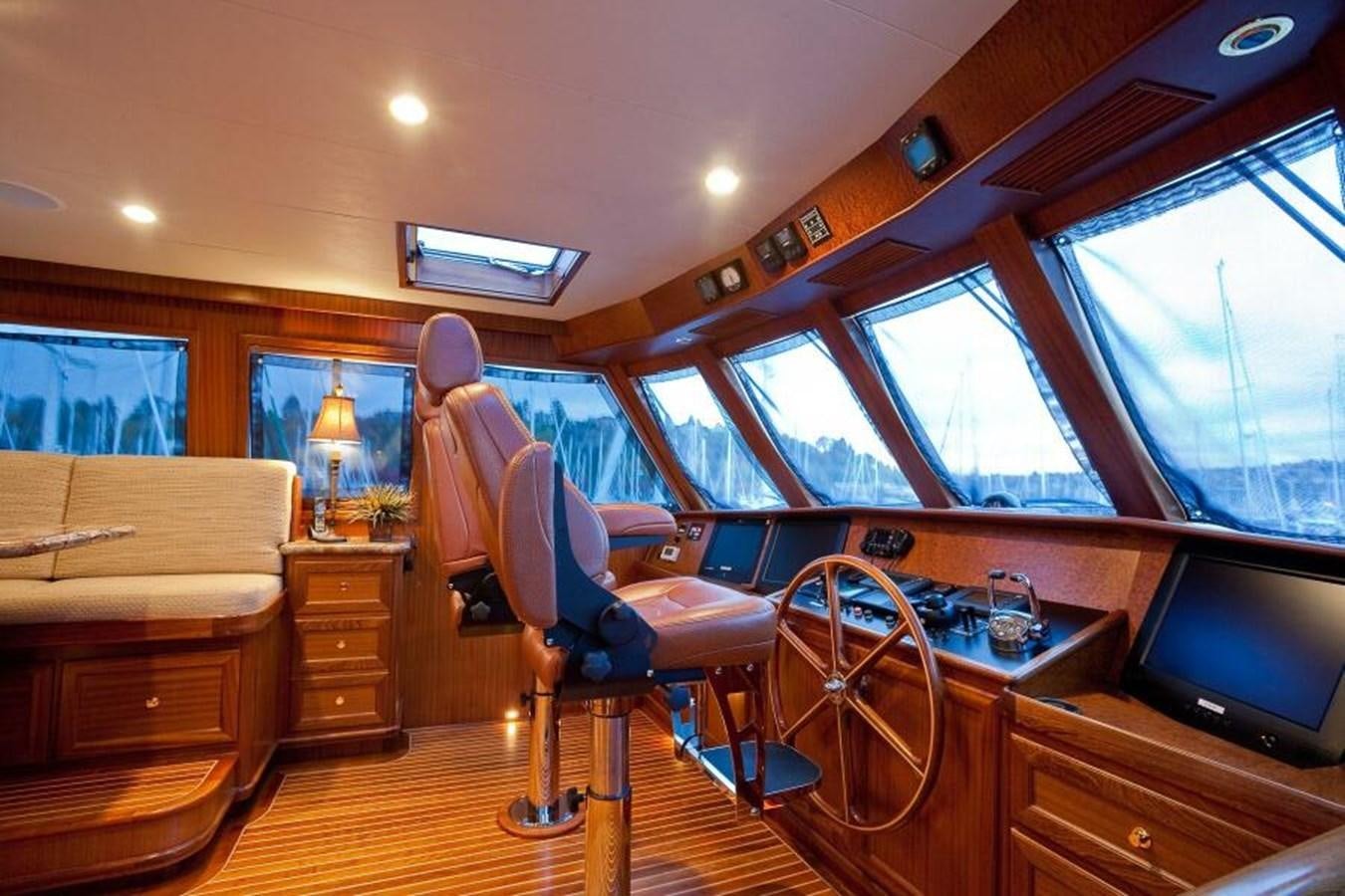 a room with a desk and a tv aboard AL DI LA Yacht for Sale