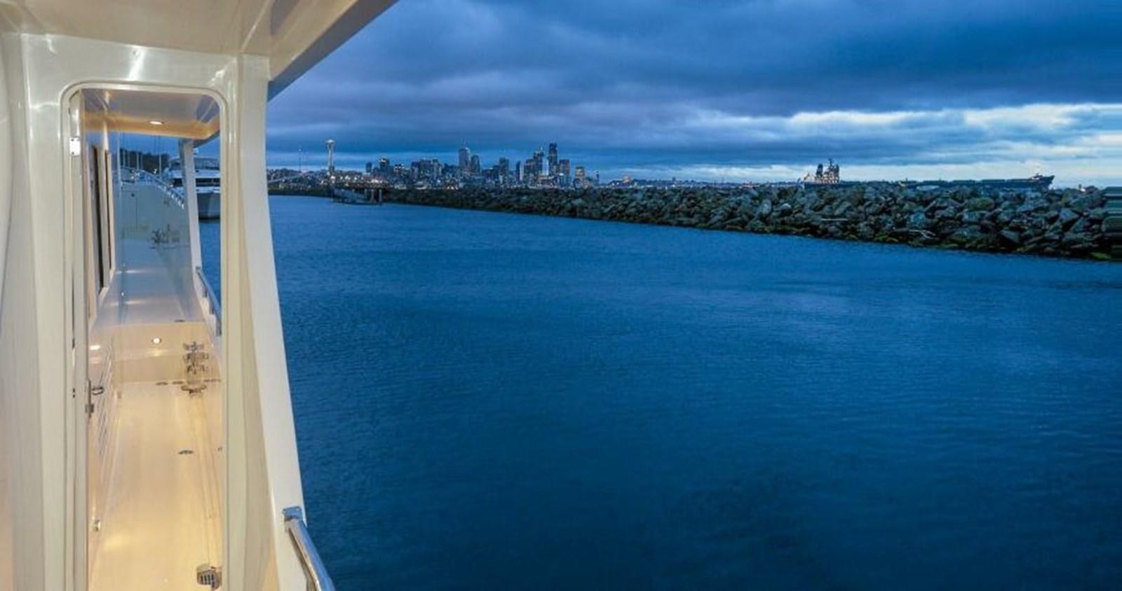 a view of a city from a ship aboard AL DI LA Yacht for Sale