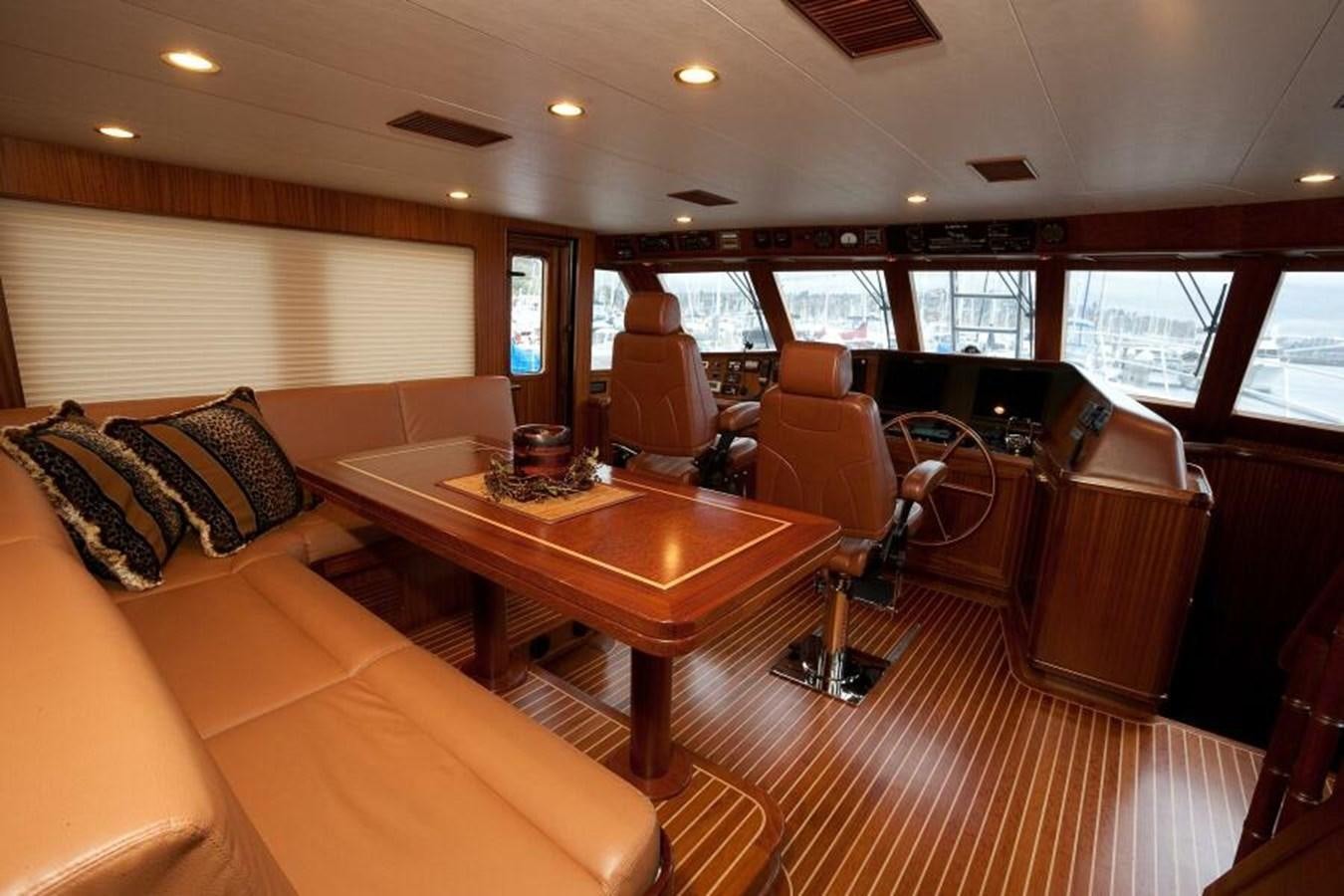 a living room with a table and chairs aboard AL DI LA Yacht for Sale