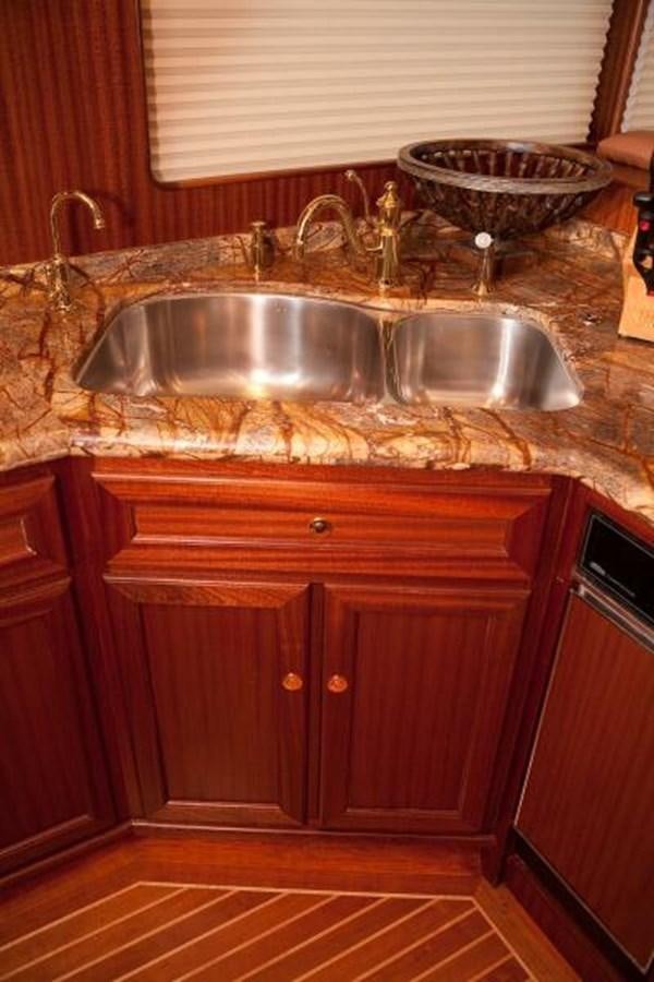 a kitchen sink with a faucet aboard AL DI LA Yacht for Sale