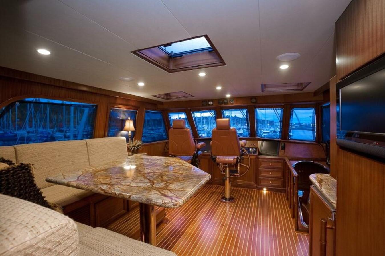 a living room with a large screen aboard AL DI LA Yacht for Sale
