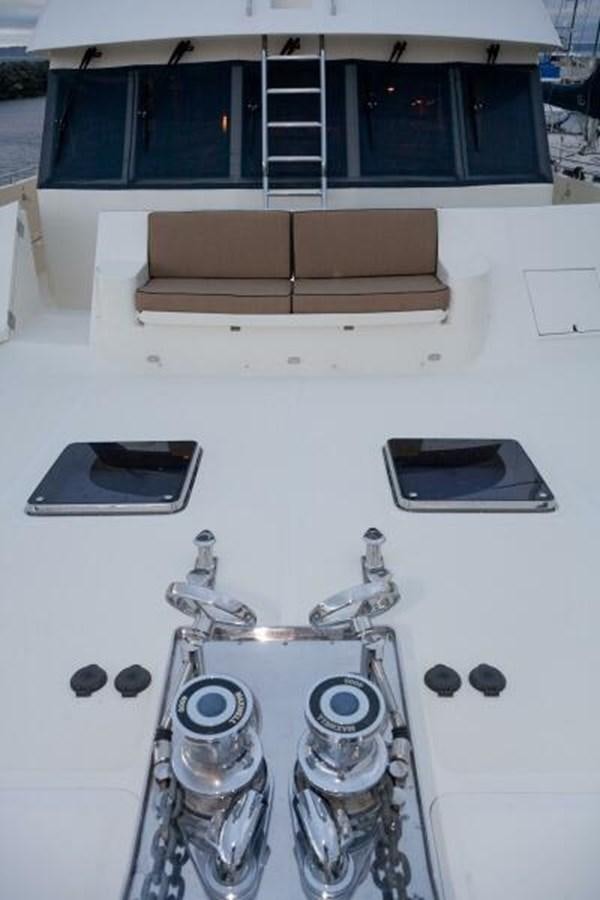 a white table with electronics aboard AL DI LA Yacht for Sale