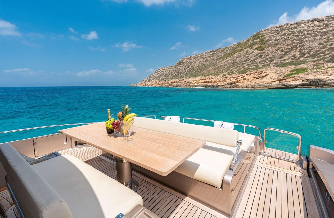 a balcony overlooking a body of water aboard 2008 RIVA SUPER EGO 68 Yacht for Sale