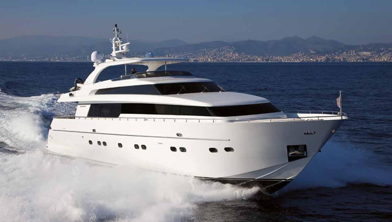 a white yacht on the water aboard 2009 SANLORENZO SL88 #541 Yacht for Sale
