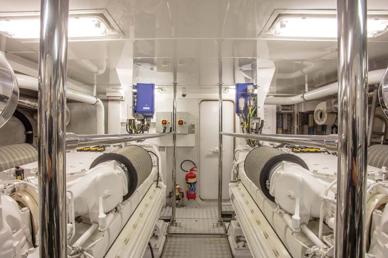 a room with pipes and equipment aboard 2009 SANLORENZO SL88 #541 Yacht for Sale