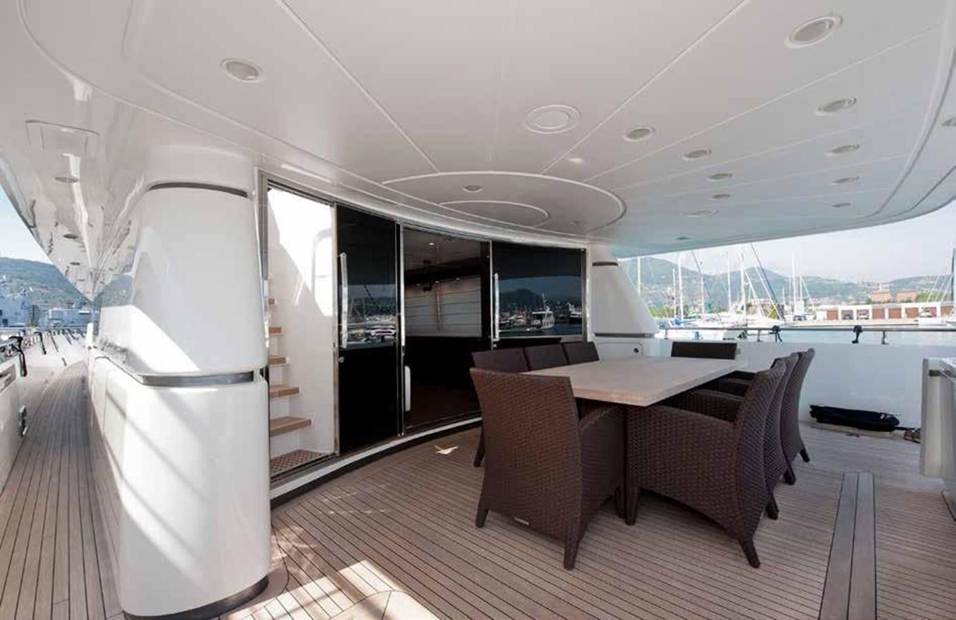 a room with a table and chairs aboard 2009 SANLORENZO SL88 #541 Yacht for Sale