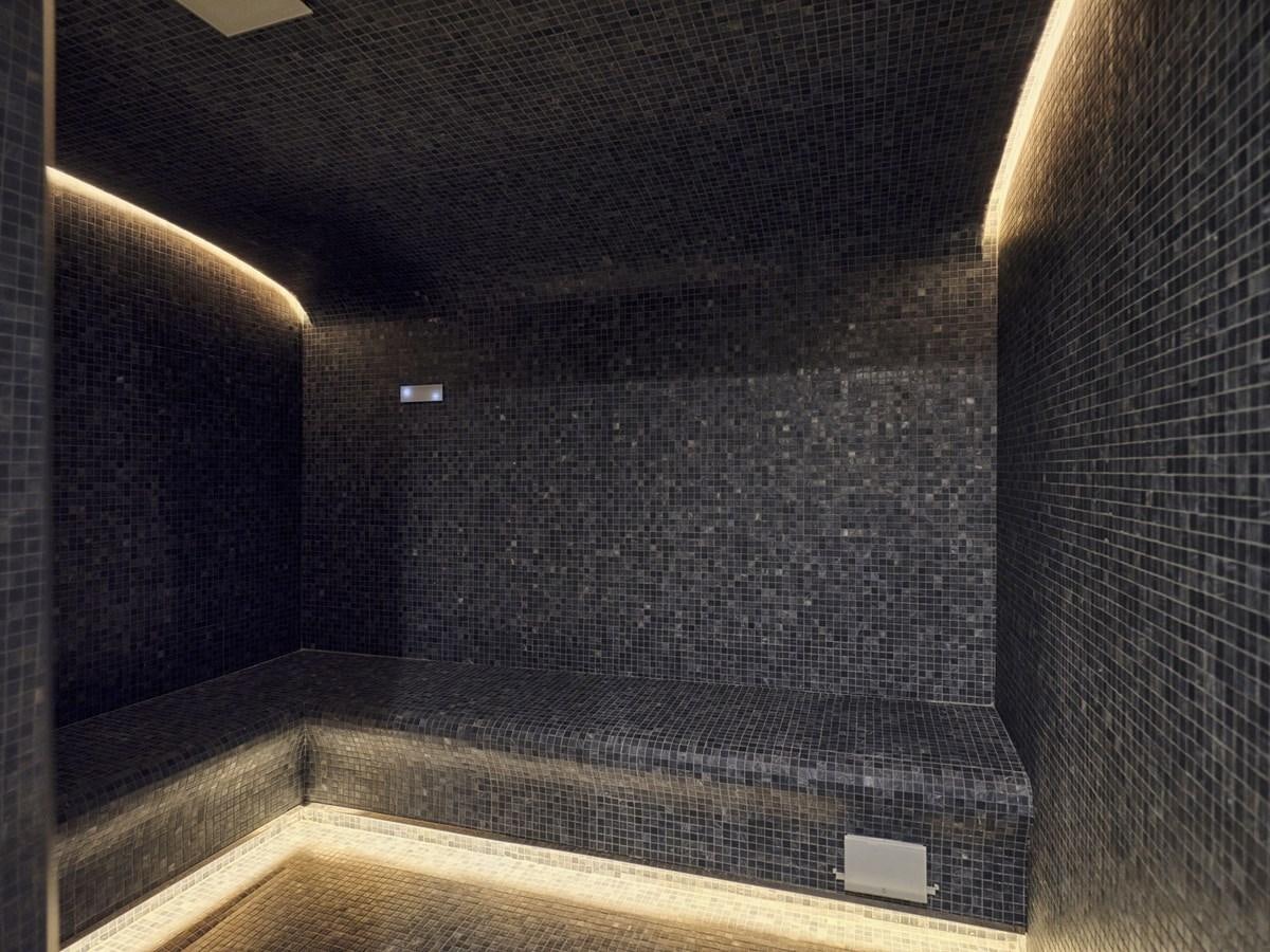 a black tiled surface aboard AKULA Yacht for Sale