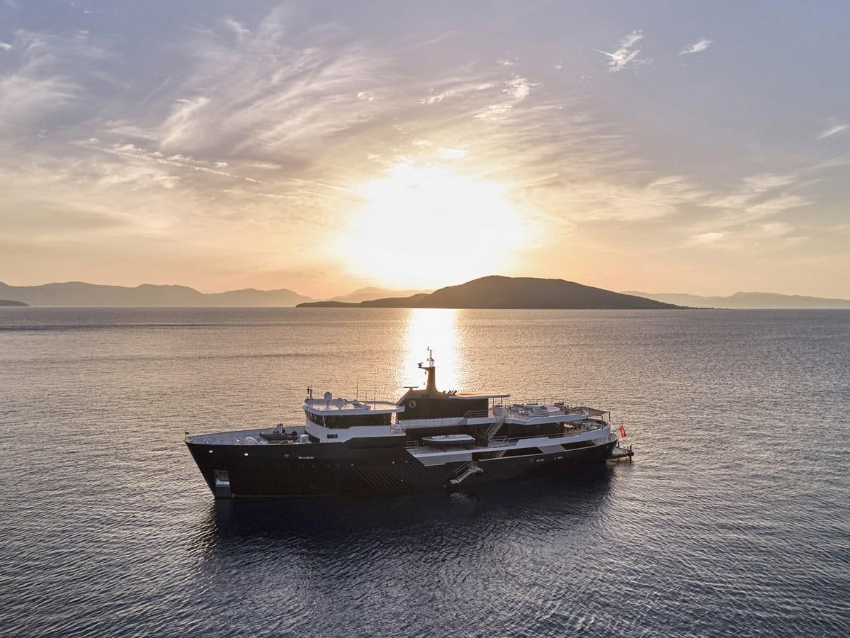 a boat in the water aboard AKULA Yacht for Sale