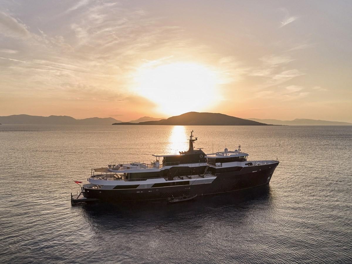 a boat in the water aboard AKULA Yacht for Sale