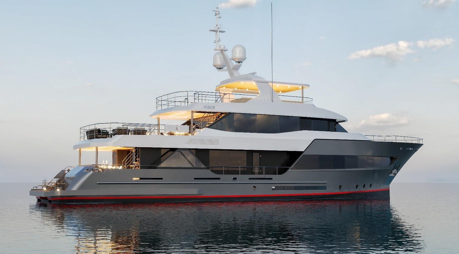 a large ship in the water aboard AVENTURA 130 Yacht for Sale