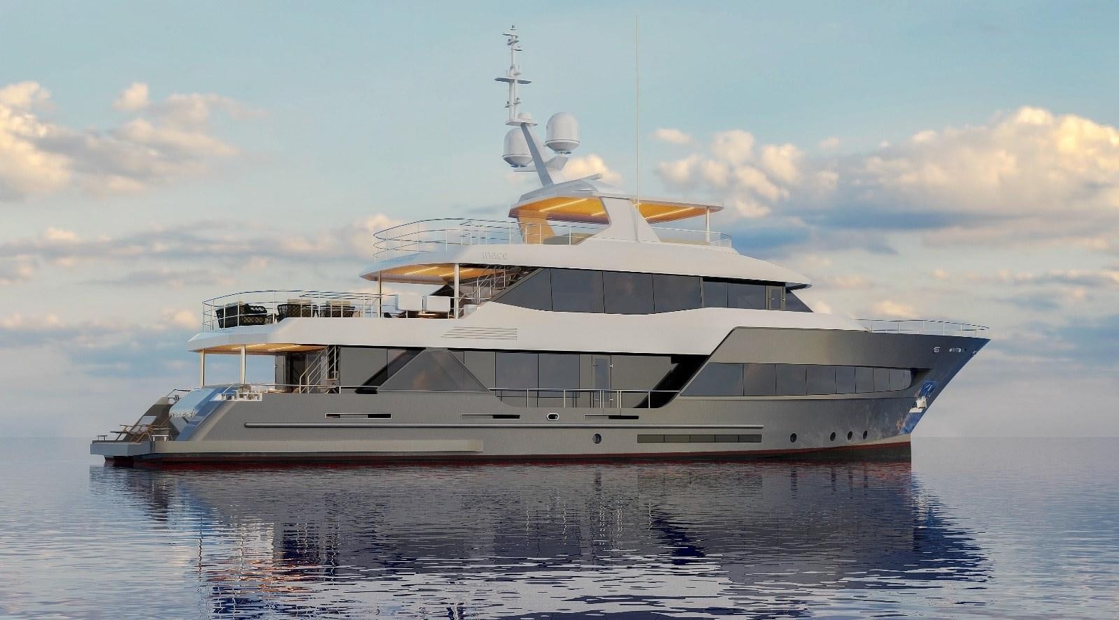 a large white yacht aboard AVENTURA 130 Yacht for Sale