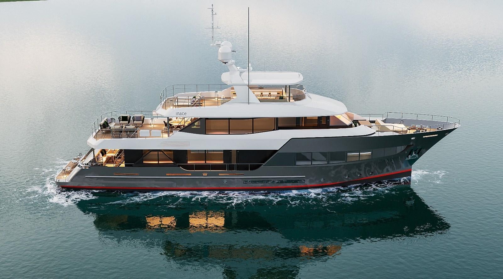 a large ship in the water aboard AVENTURA 130 Yacht for Sale