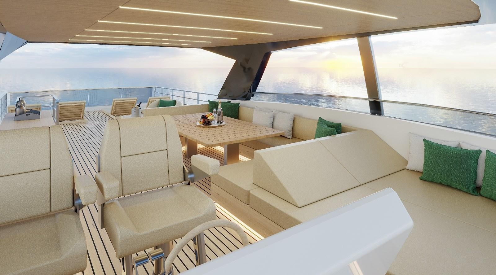 a room with a couch and a table aboard EXPLORA 90 Yacht for Sale