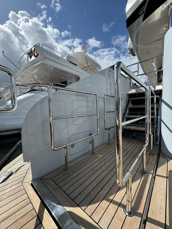 a large metal object on a deck aboard KANDO Yacht for Sale