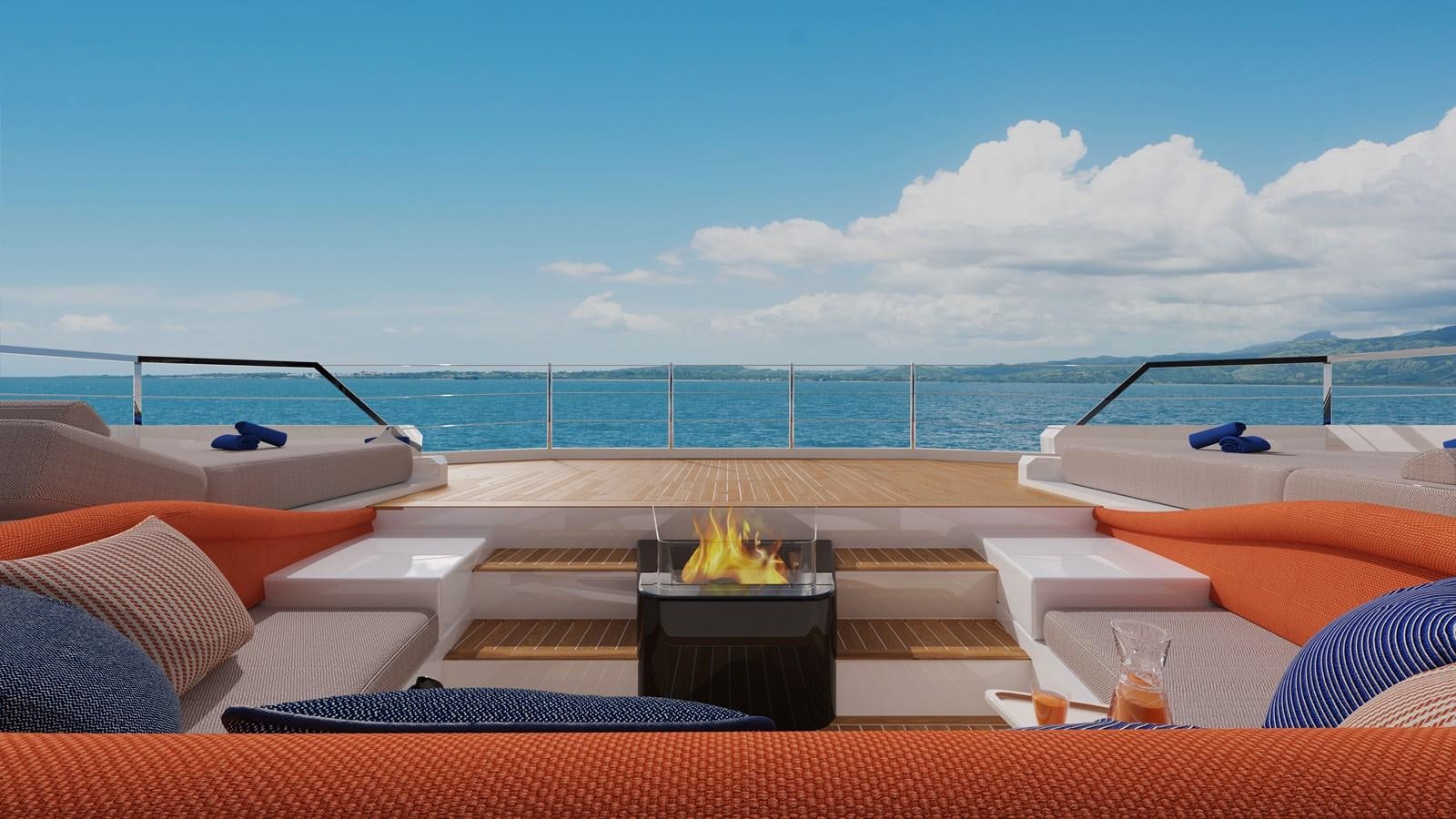 a room with a view of the ocean and the ocean aboard SILVERCAT SC22M Yacht for Sale