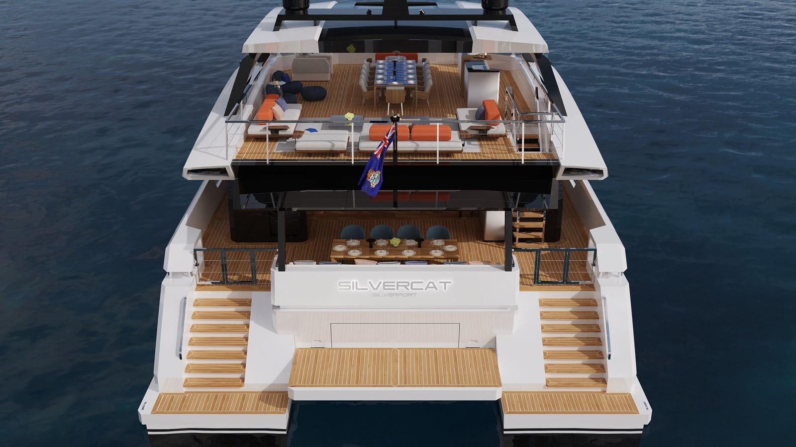 a large boat on the water aboard SILVERCAT SC22M Yacht for Sale