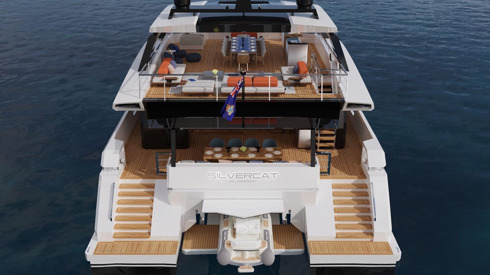 a large ship on the water aboard SILVERCAT SC22M Yacht for Sale