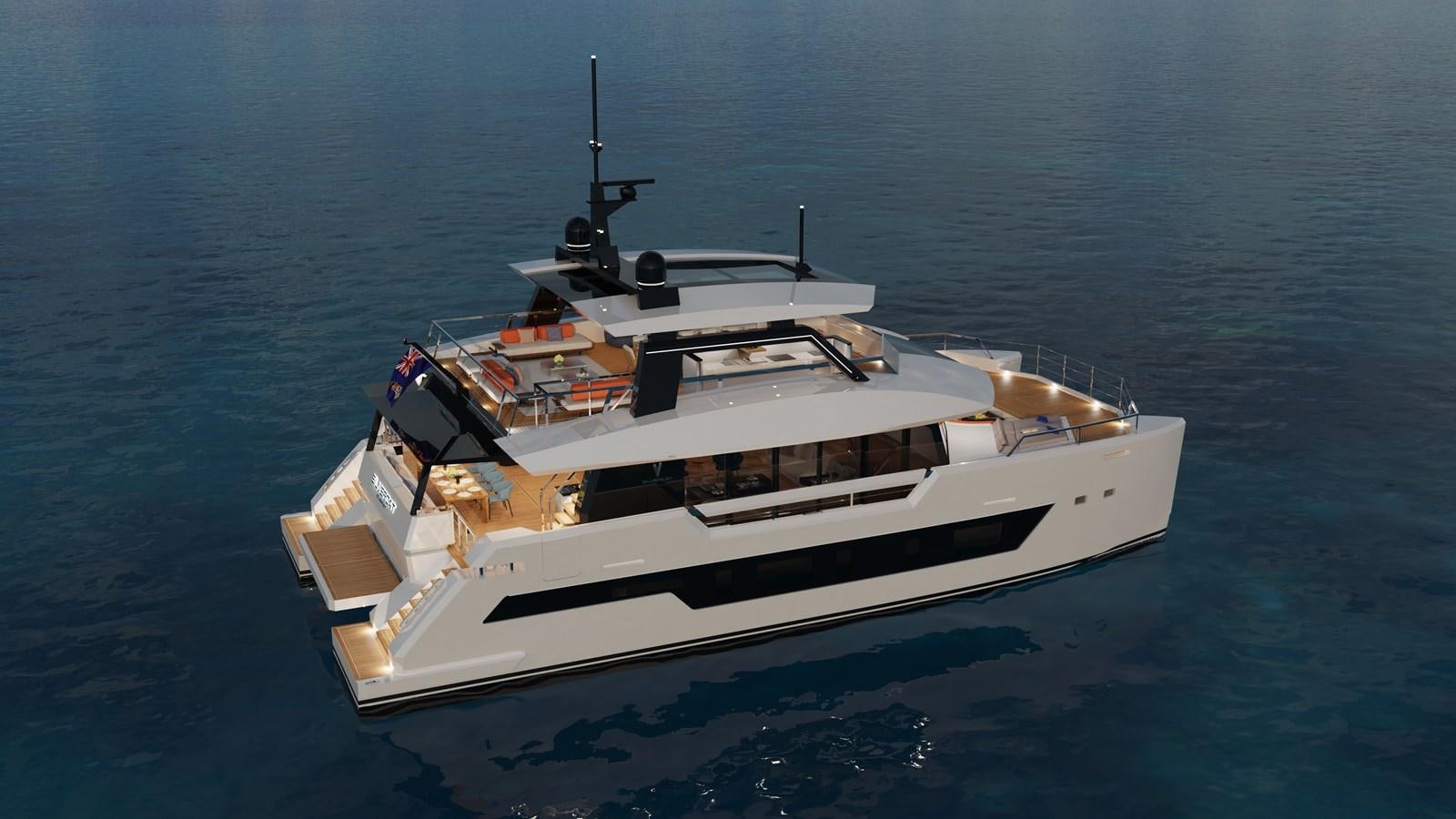 a white and black boat aboard SILVERCAT SC22M Yacht for Sale