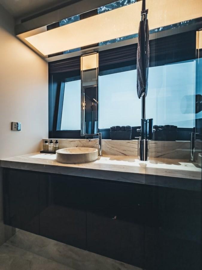 a kitchen with a large sink aboard NO Yacht for Sale