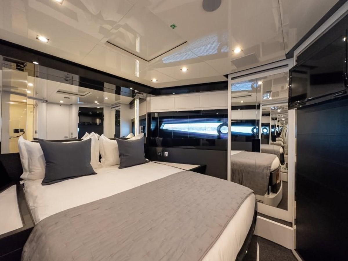 a bed in a room aboard NO Yacht for Sale
