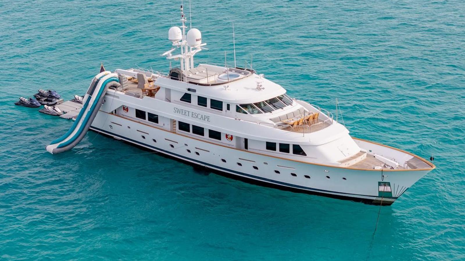 a boat in the water aboard SWEET ESCAPE Yacht for Sale
