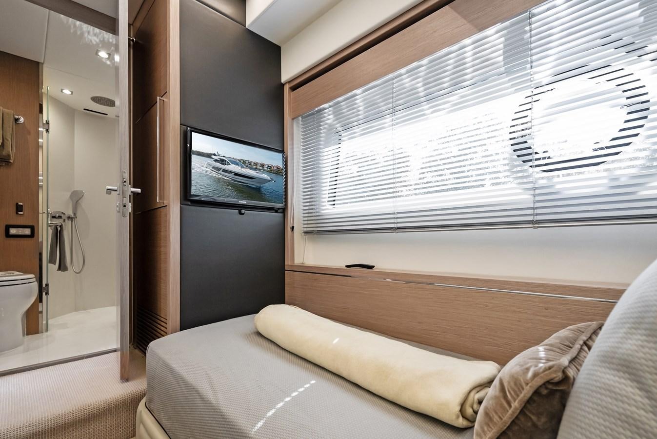 a bed in a room aboard IT'S A GIRL Yacht for Sale