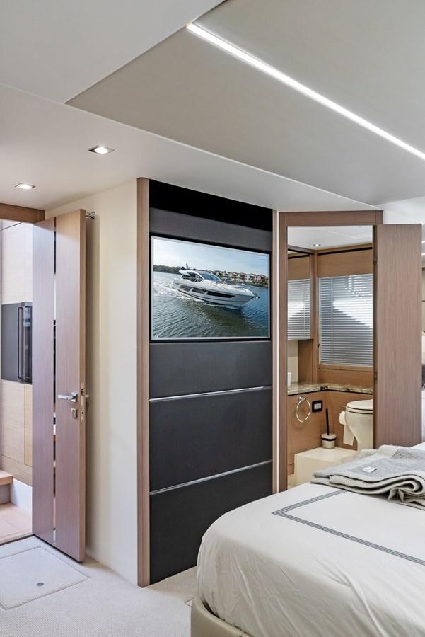 a bathroom with a shower unit aboard IT'S A GIRL Yacht for Sale
