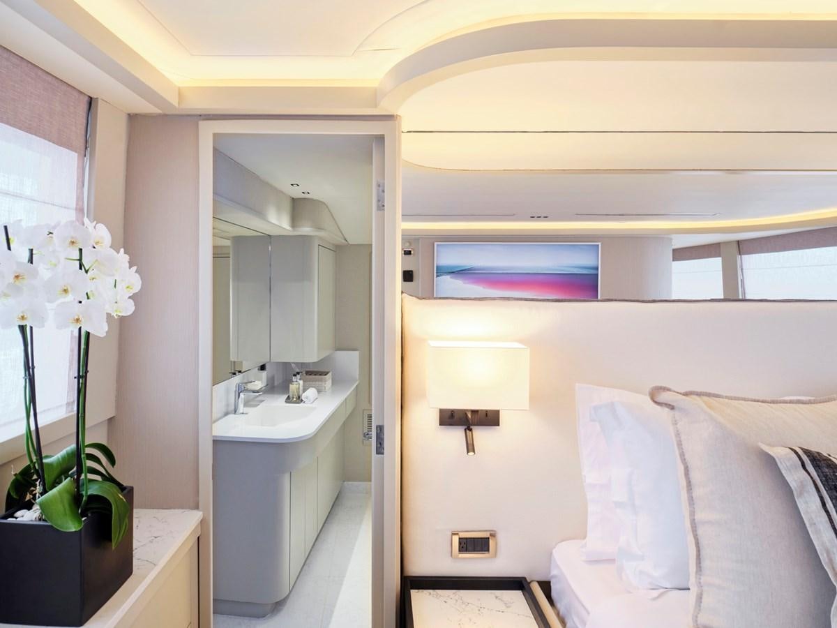 a bathroom with a sink and a mirror aboard ENDLESS SUMMER Yacht for Sale