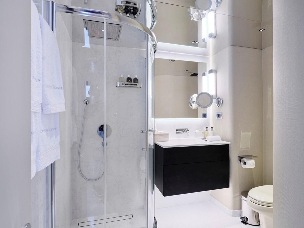 a shower unit in a bathroom aboard ENDLESS SUMMER Yacht for Sale