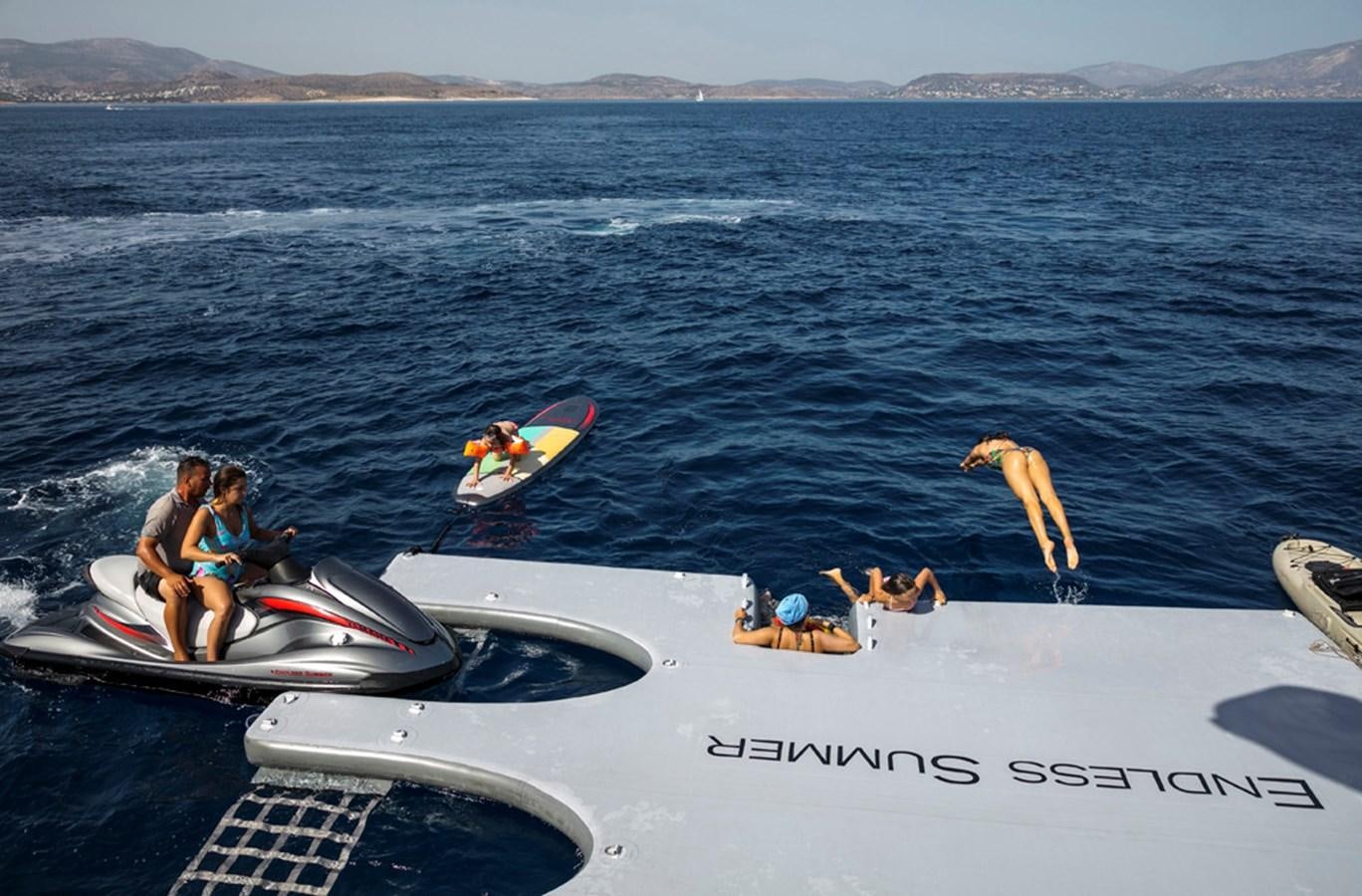 a group of people on a boat aboard ENDLESS SUMMER Yacht for Sale