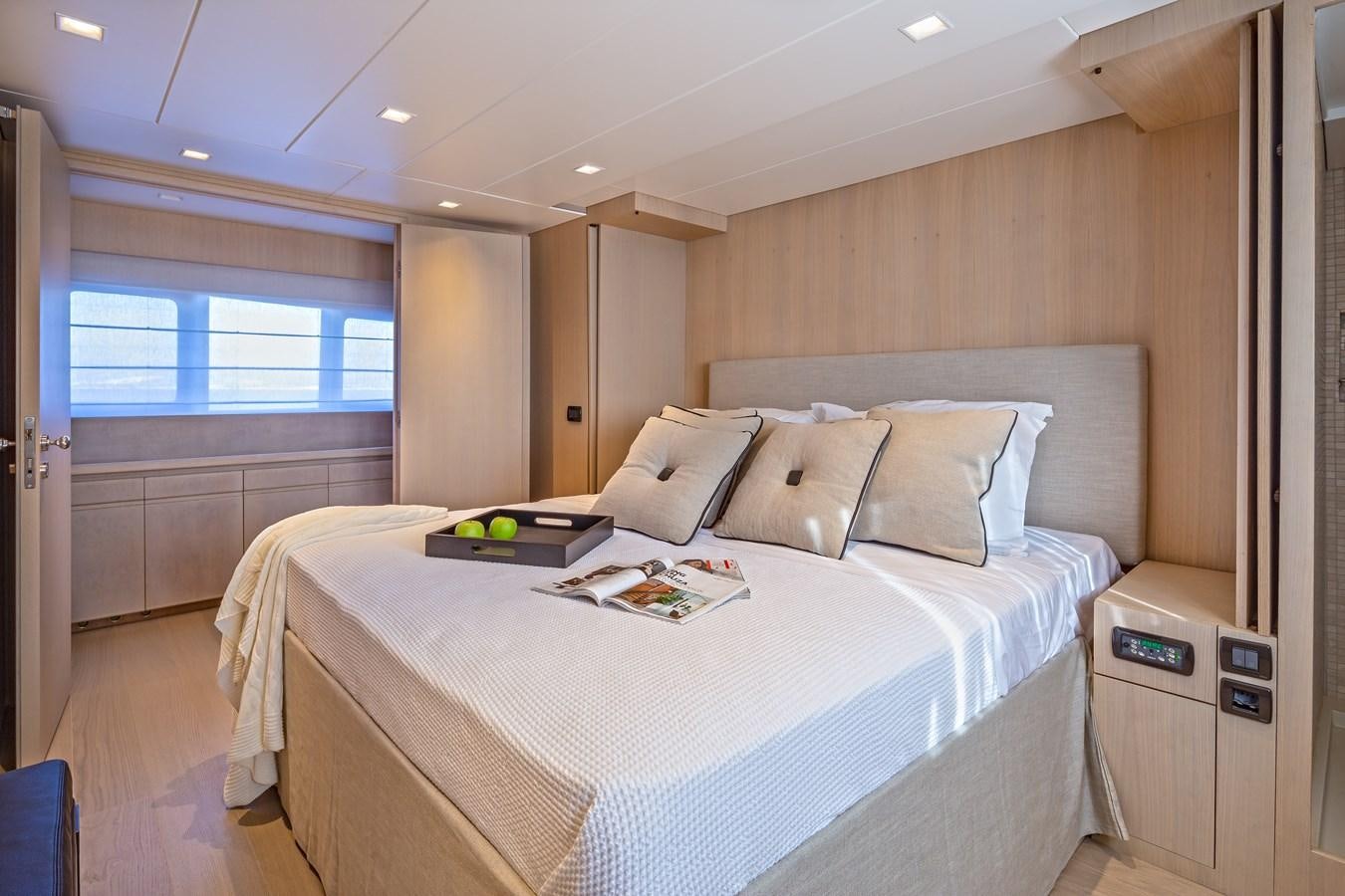 a bed in a room aboard SUMMER FUN Yacht for Sale