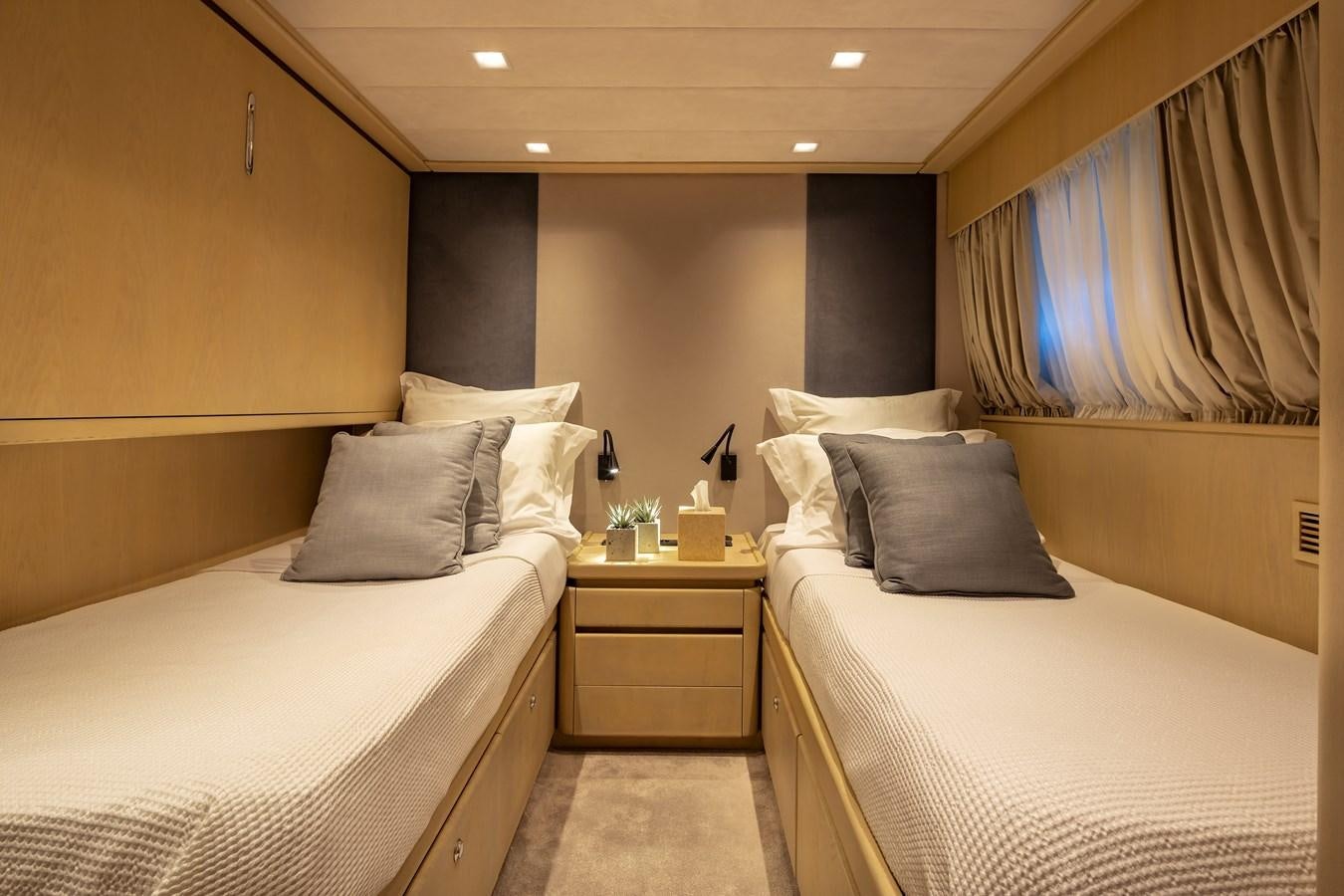 a room with two beds aboard SUMMER FUN Yacht for Sale