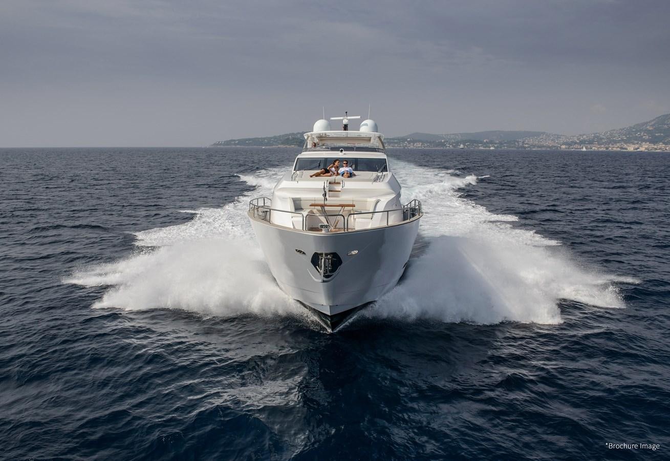 a large white boat on the water aboard LADY M Yacht for Sale