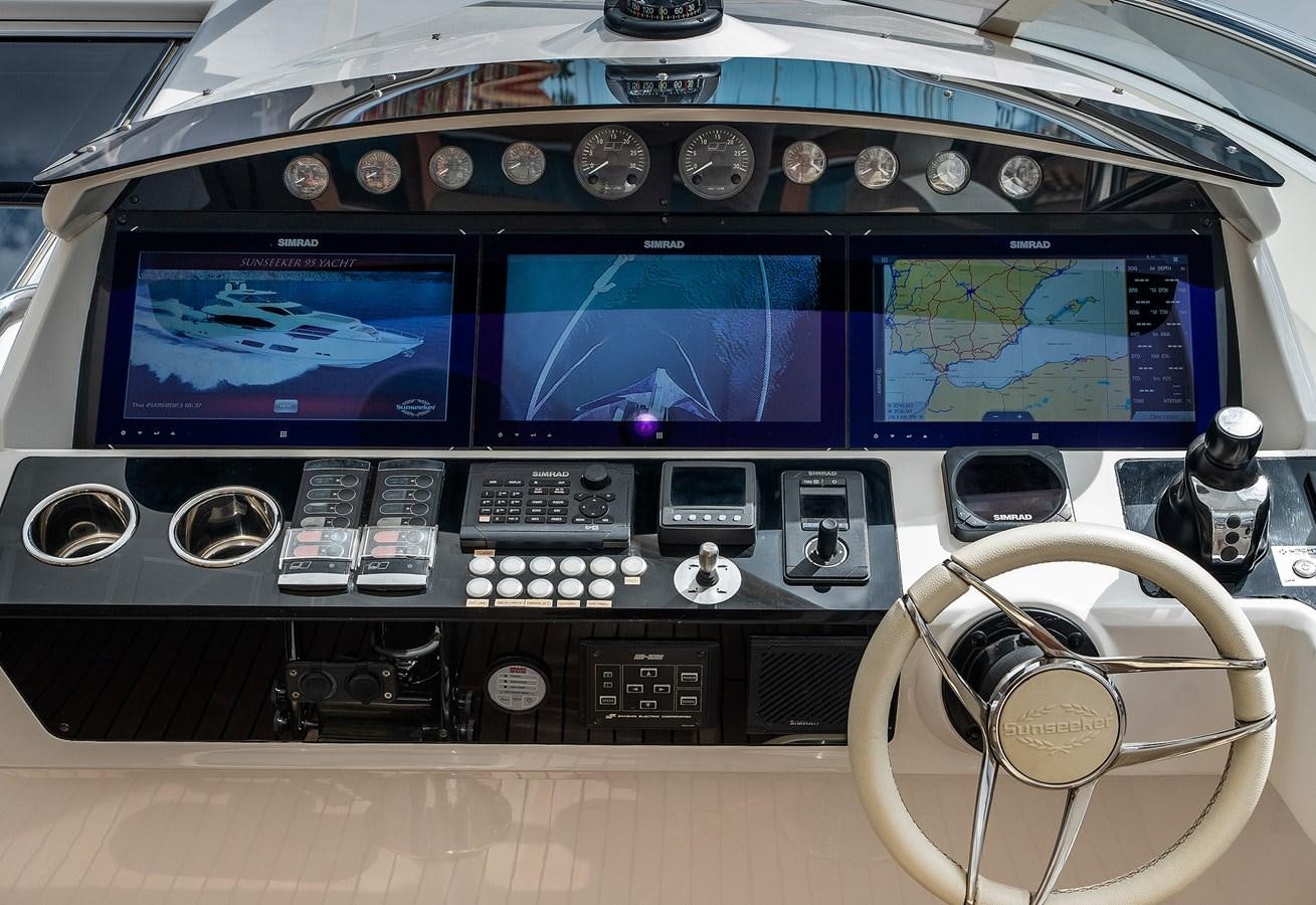 a control panel of a plane aboard LADY M Yacht for Sale