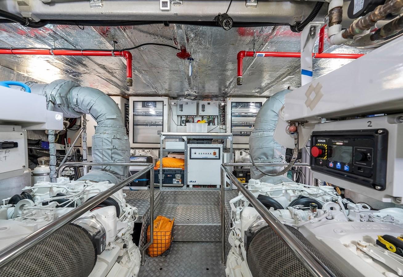 a room with machinery and equipment aboard LADY M Yacht for Sale