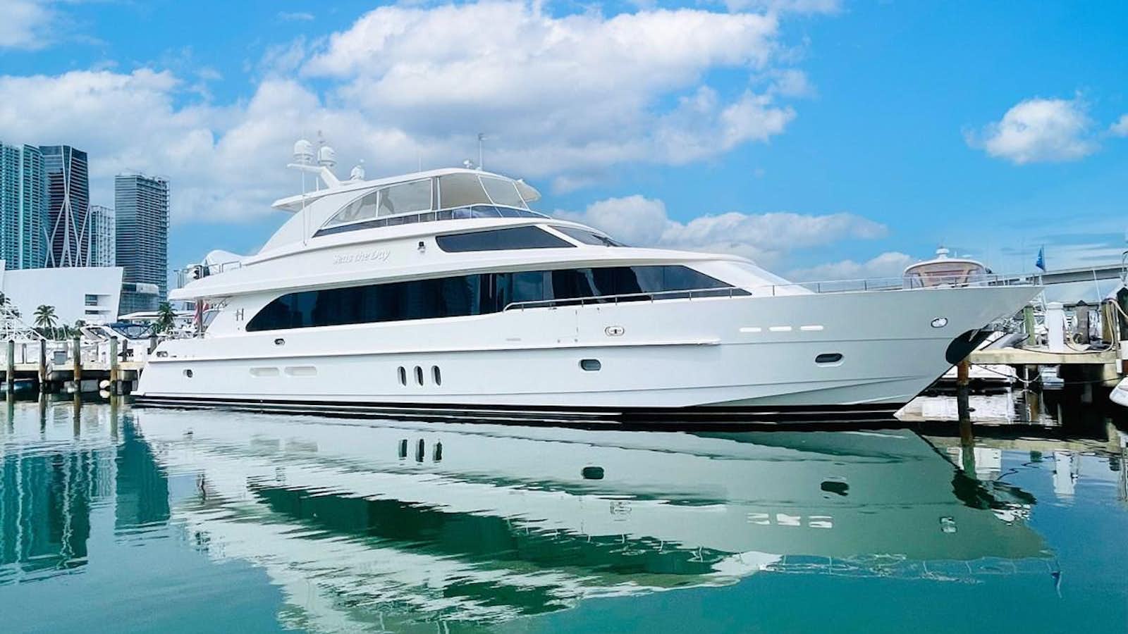 a white yacht in a body of water aboard 101' HARGRAVE Yacht for Sale