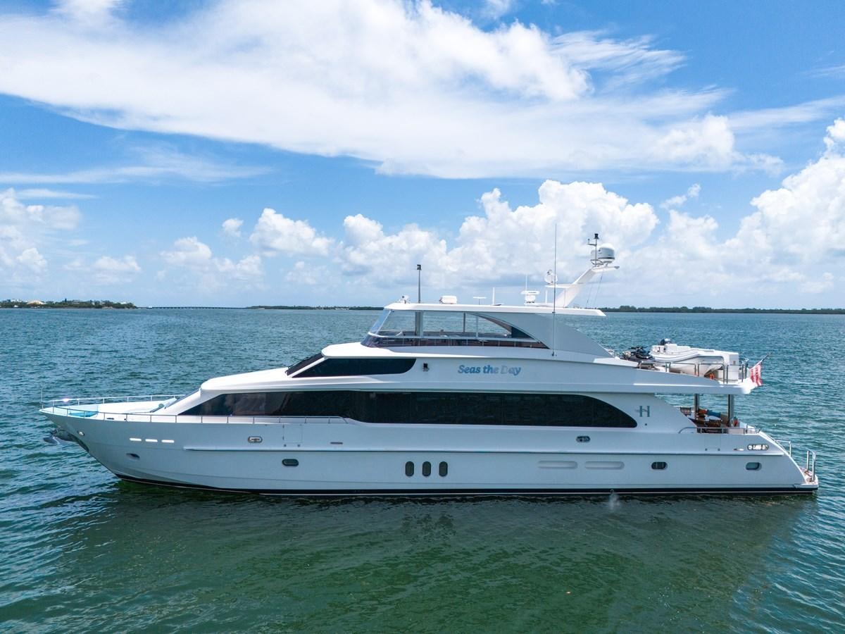 a white yacht in the water aboard 101' HARGRAVE Yacht for Sale