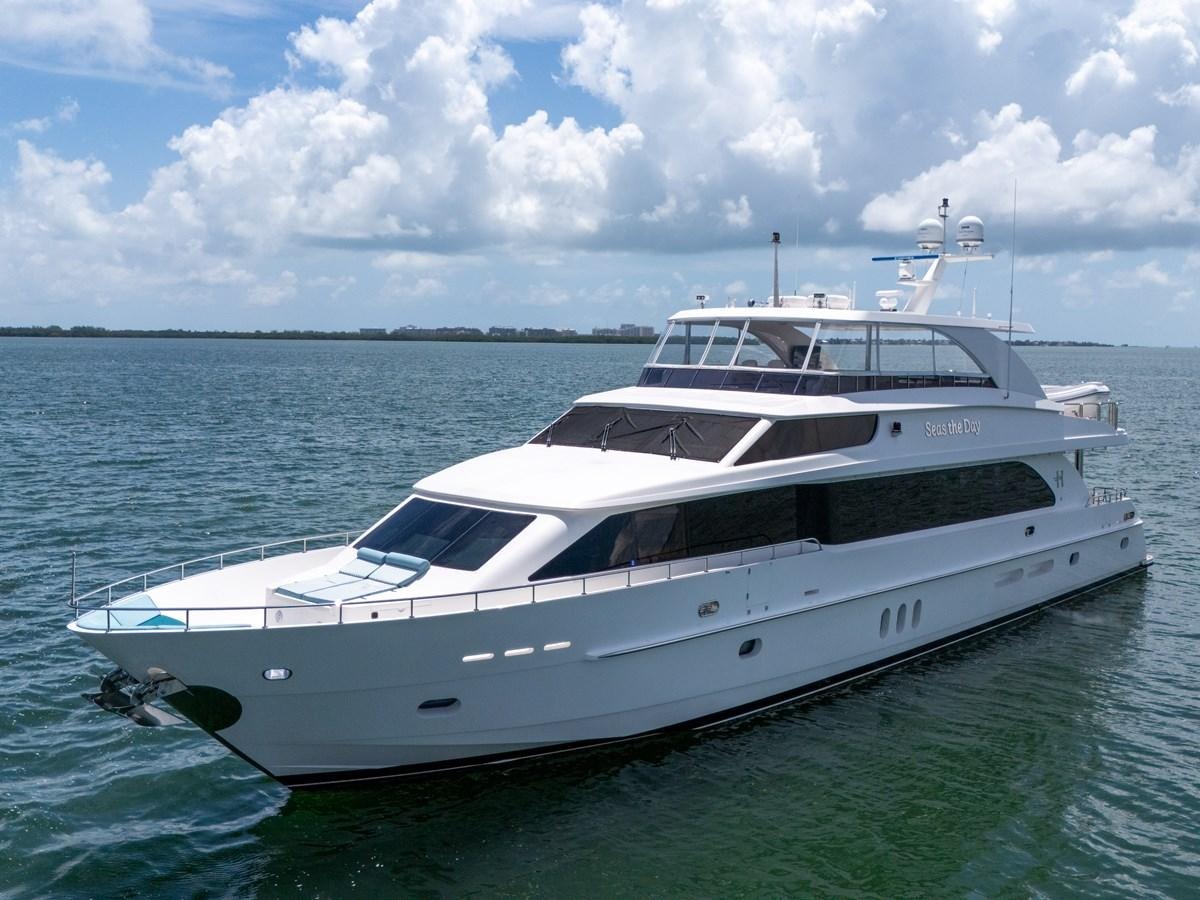 a white yacht on the water aboard 101' HARGRAVE Yacht for Sale