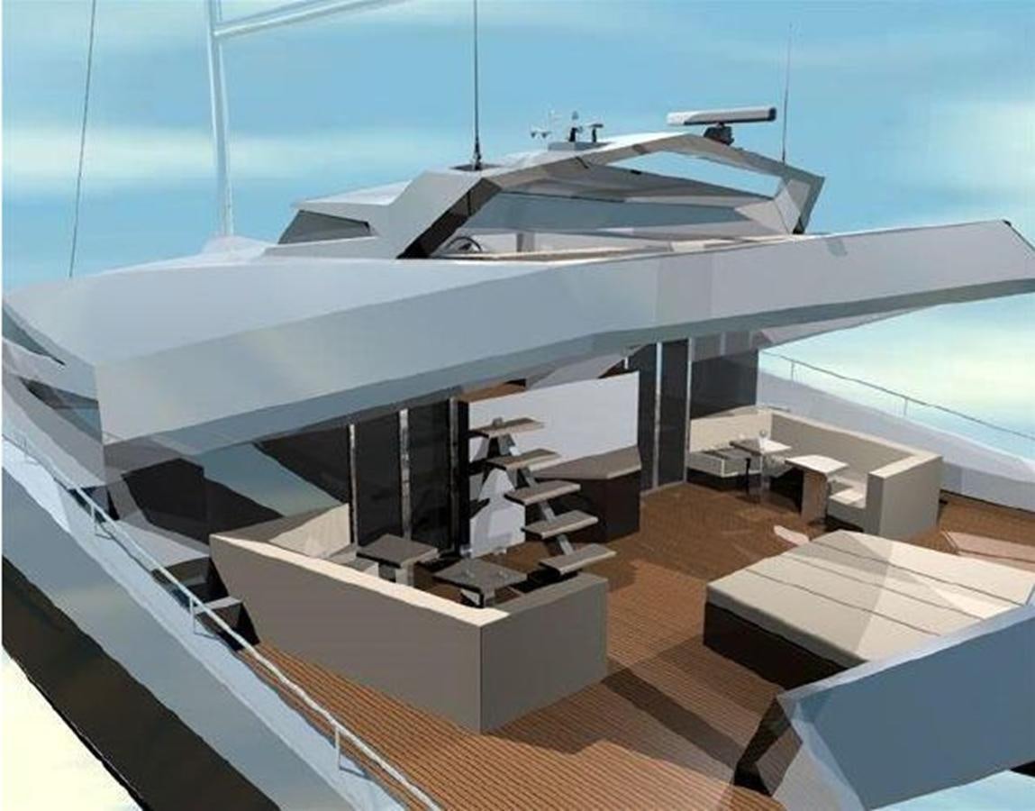 a large white ship aboard 2023 PDIGREE CAT BLOOMFIELD Yacht for Sale