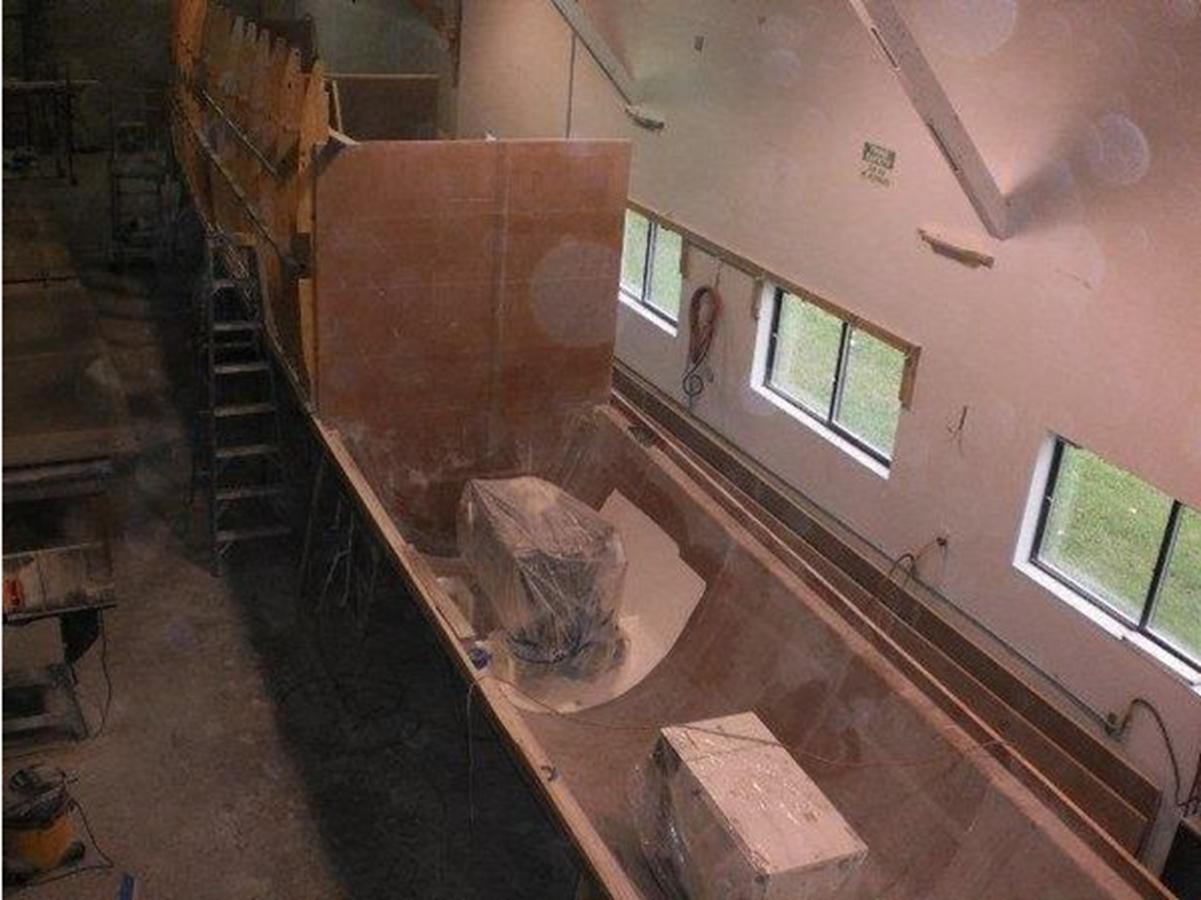 a room with a sink and a ladder aboard 2023 PDIGREE CAT BLOOMFIELD Yacht for Sale