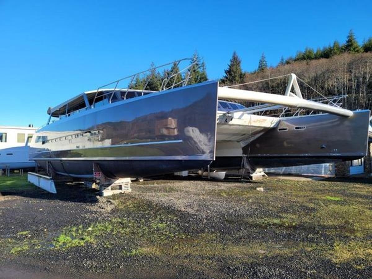 a helicopter on a trailer aboard 2023 PDIGREE CAT BLOOMFIELD Yacht for Sale