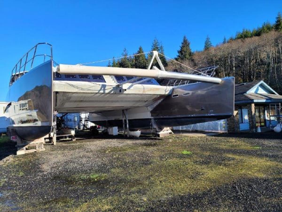 a large metal structure with a ladder on top of it aboard 2023 PDIGREE CAT BLOOMFIELD Yacht for Sale
