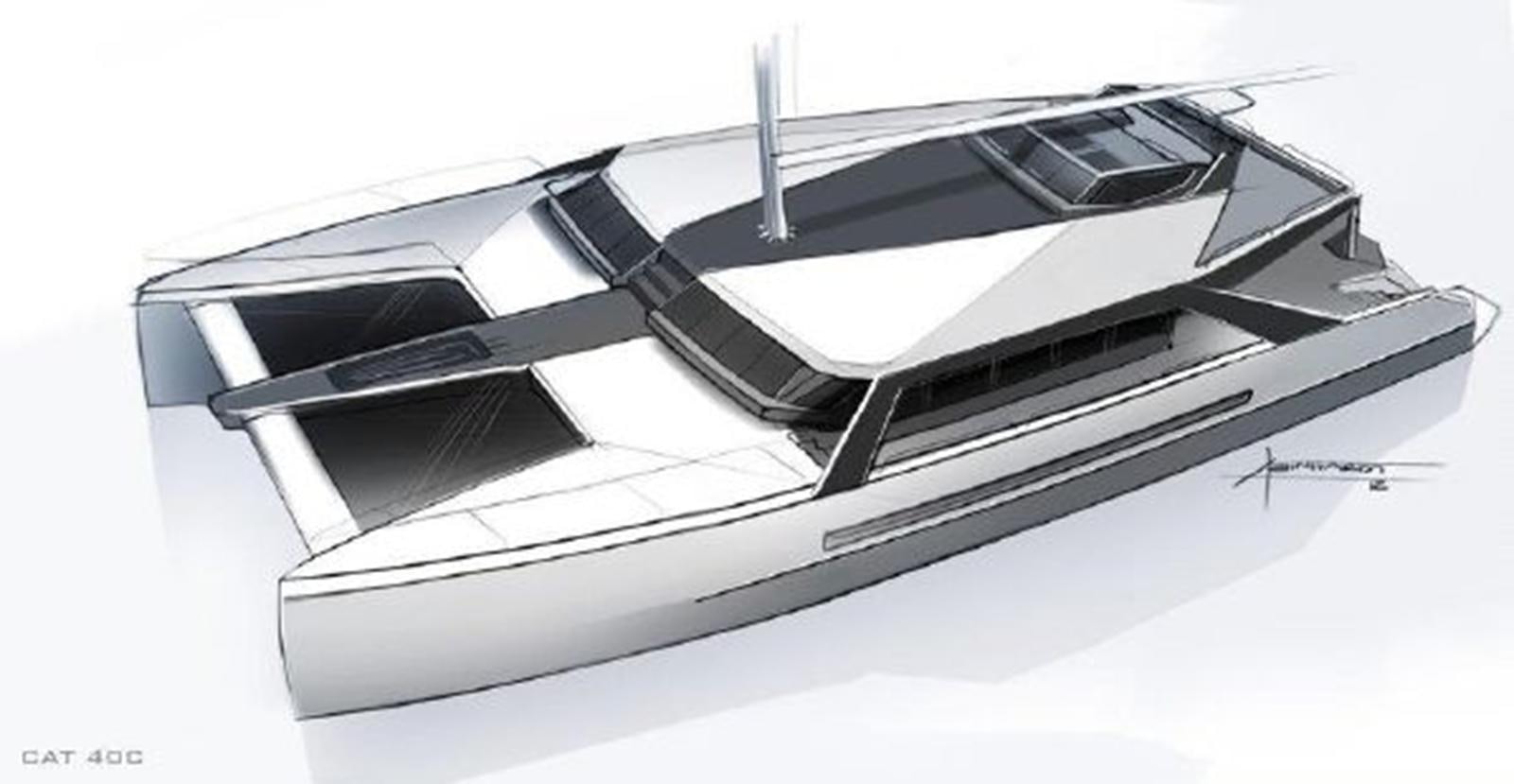 a black and white model of a car aboard 2023 PDIGREE CAT BLOOMFIELD Yacht for Sale
