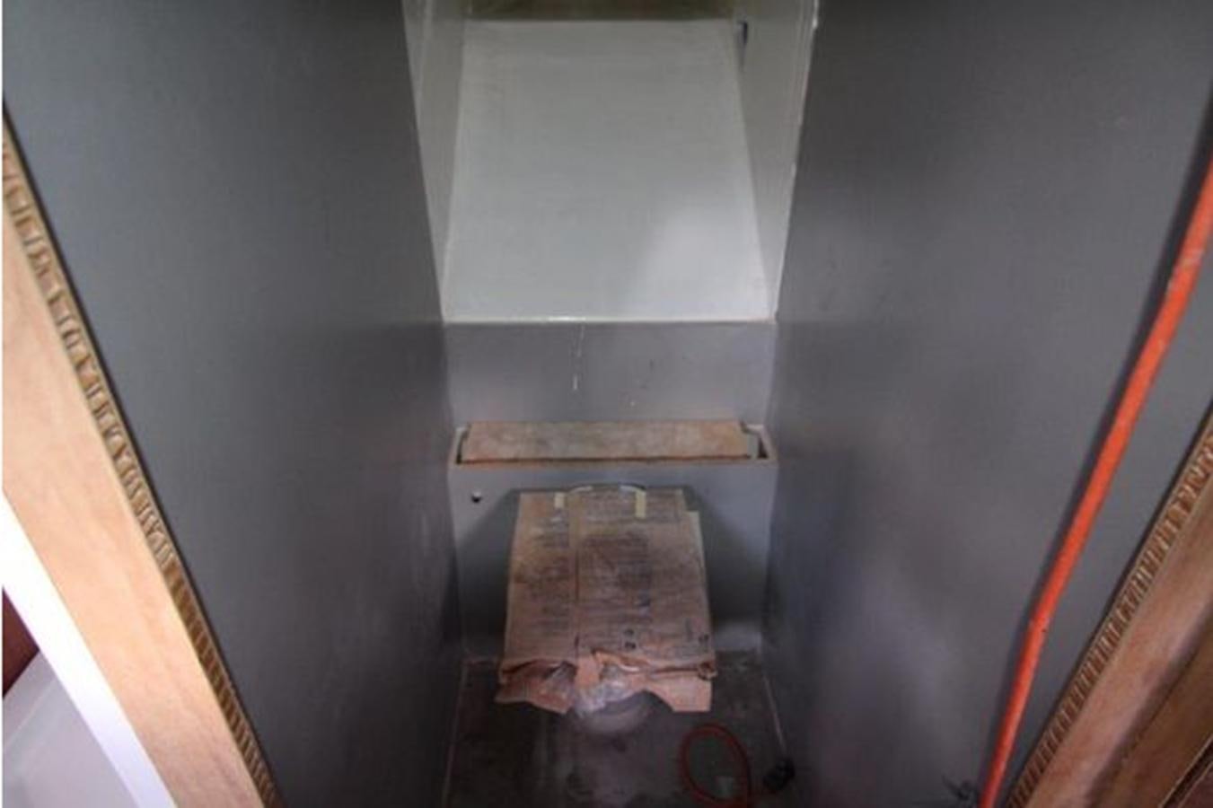 a room with a wood floor and a ladder aboard 2023 PDIGREE CAT BLOOMFIELD Yacht for Sale