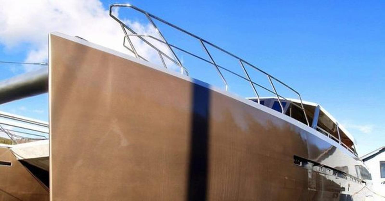 a helicopter on a roof aboard 2023 PDIGREE CAT BLOOMFIELD Yacht for Sale