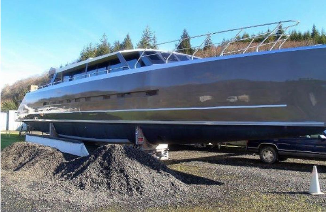 a boat on a trailer aboard 2023 PDIGREE CAT BLOOMFIELD Yacht for Sale