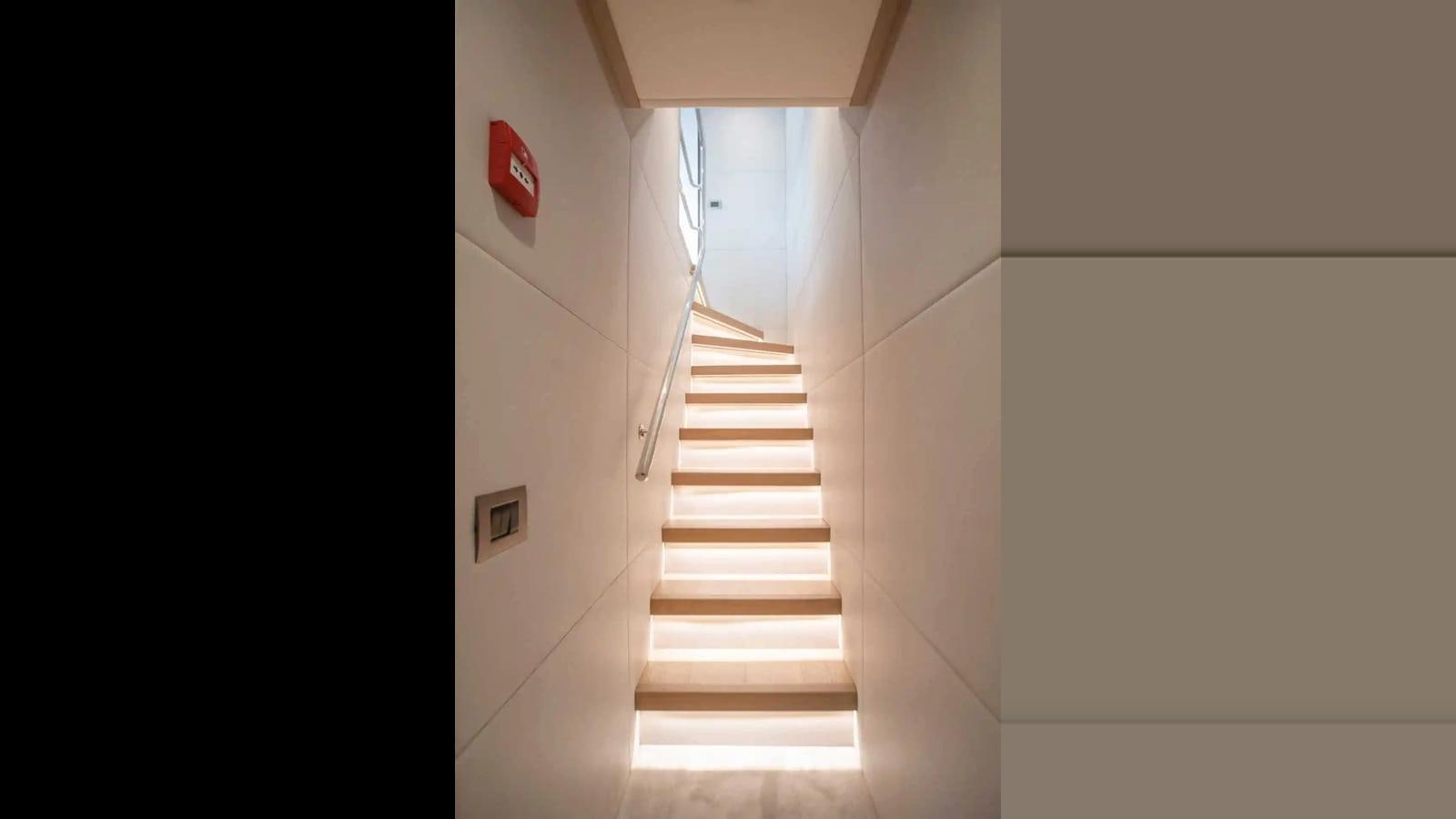 a white door with a red tag aboard SG Yacht for Sale